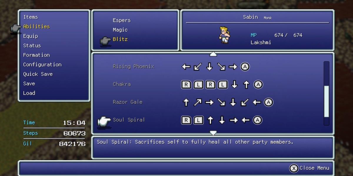 Soul Spiral, a habilidade de Sabin em Final Fantasy 6