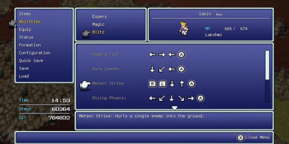 Meteor Strike, a habilidade de Sabin em Final Fantasy 6