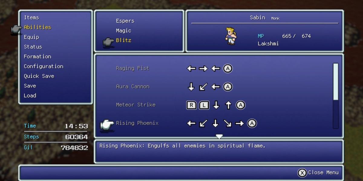Rising Pheonix, a habilidade de Sabin em Final Fantasy 6