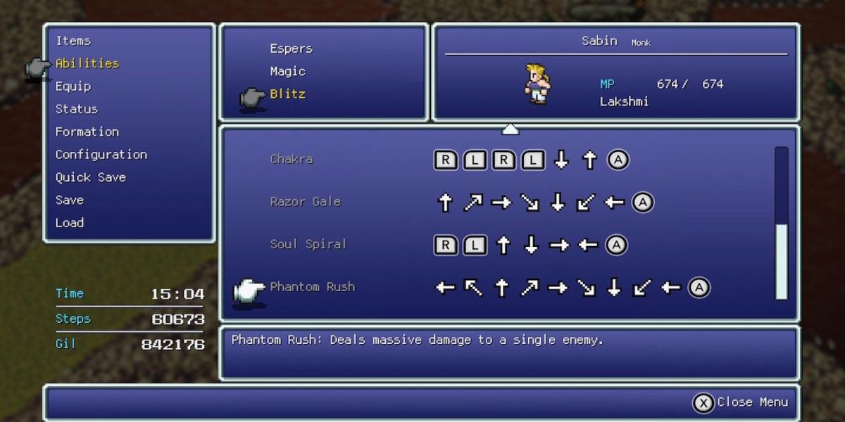 Phantom Rush, a habilidade de Sabin em Final Fantasy 6