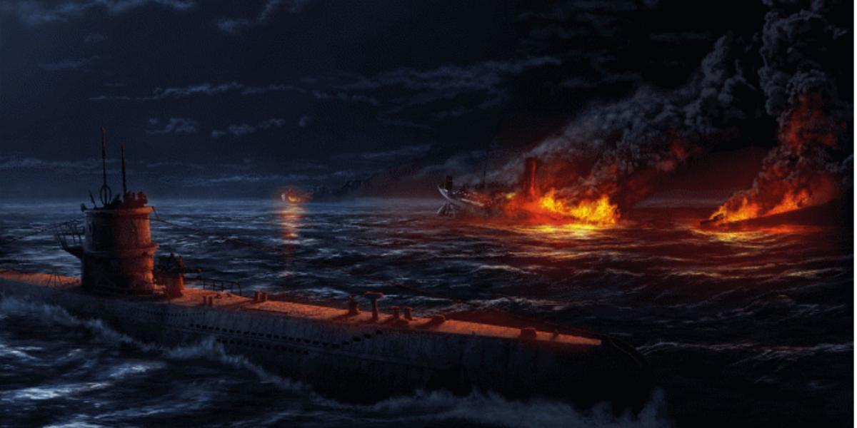 Submarinos atacando um navio em hoi4