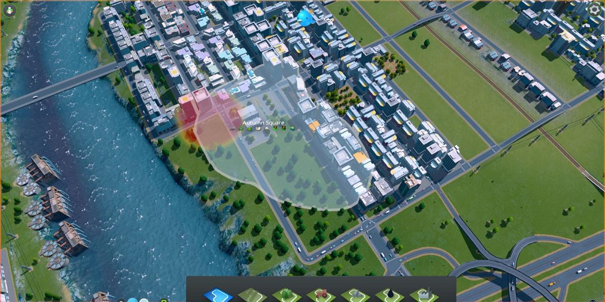 Um novo distrito sendo criado em Cities: Skylines