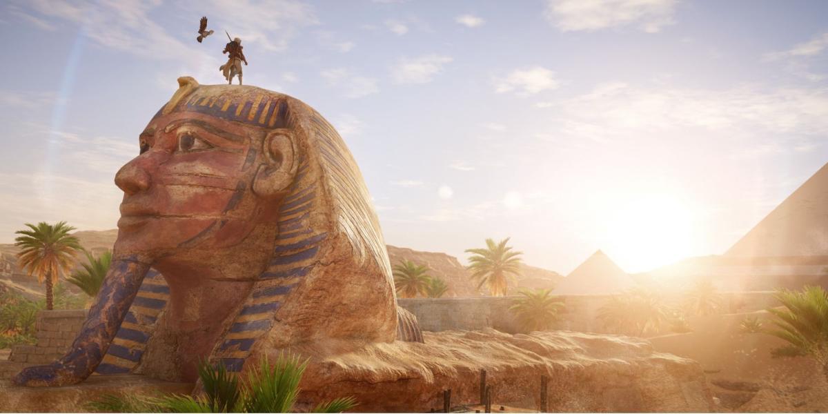 Jogos populares no Steam - Assassin's Creed Origins - Jogador assiste ao nascer do sol