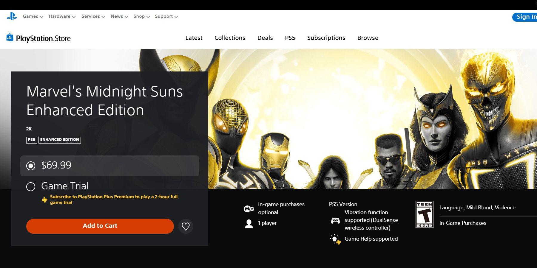 Midnight Suns da Marvel recebe teste premium do PS Plus