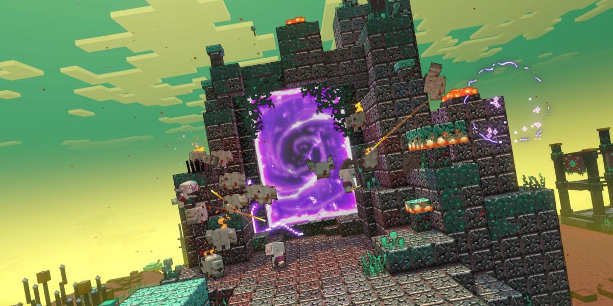 Um Portal Nether em Minecraft Legends