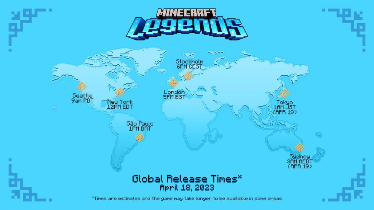 hora de lançamento do minecraft legends