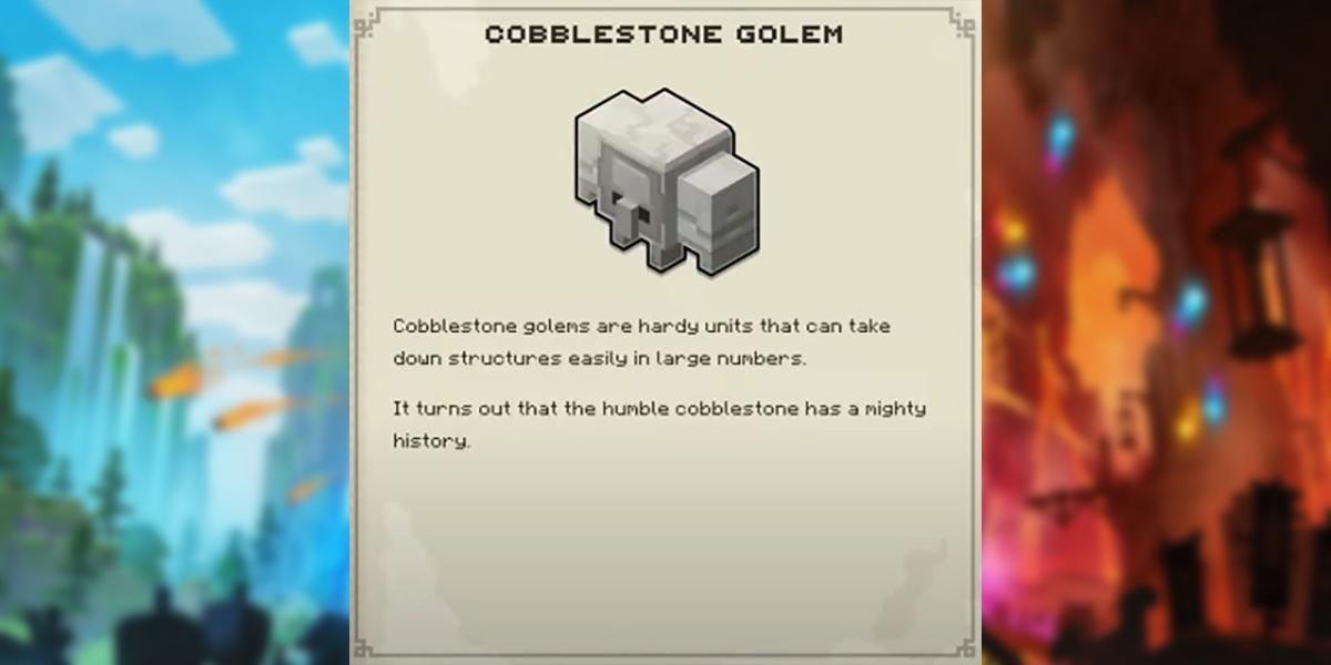 Golem de Cobblestone do Minecraft Legends