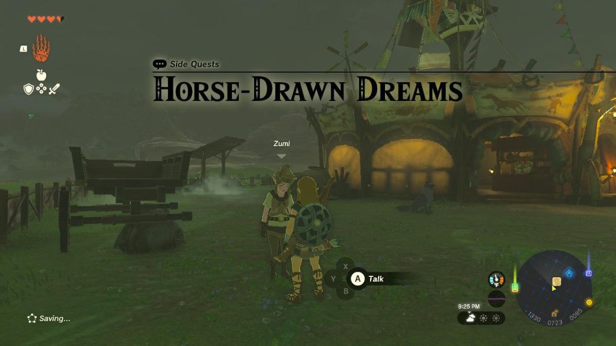 side quest de sonhos desenhados a cavalo zelda totk