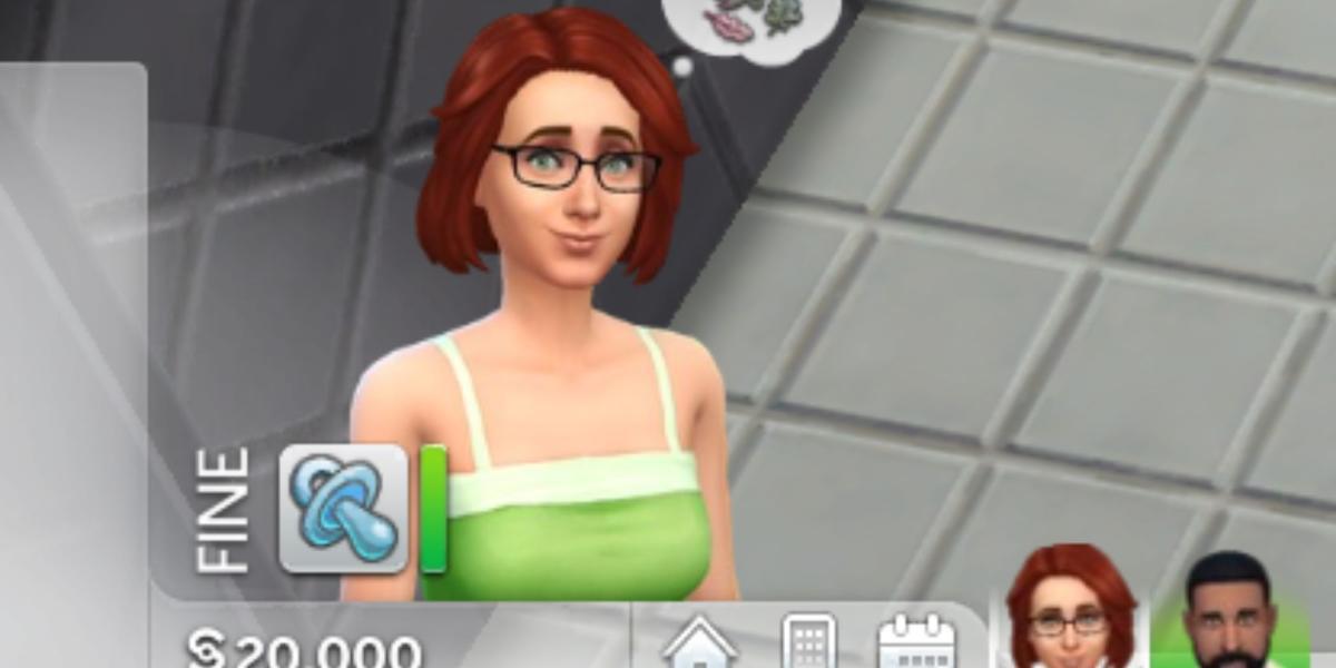 The Sims 4 Sim com Mudlet de Gravidez Fina