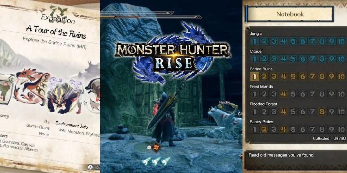 Monster Hunter Rise: All Shrine Ruins Relic Record Locais de Mensagens