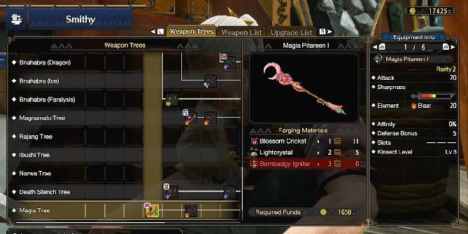 Monster Hunter Rise: Como forjar a Magia Pitareen Insect Glaive