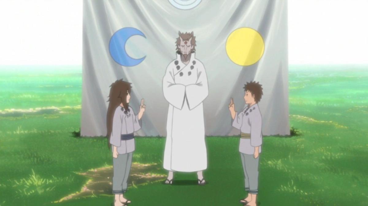 Hagoromo e seus dois filhos
