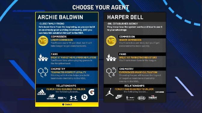 NBA 2K21: Você deve escolher Archie Baldwin ou Harper Dell?