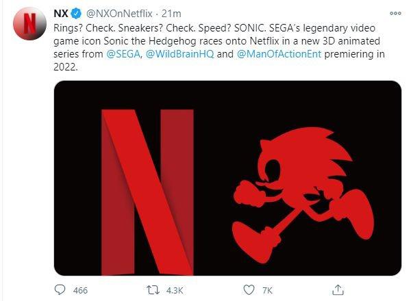 Netflix anuncia nova série animada de Sonic the Hedgehog