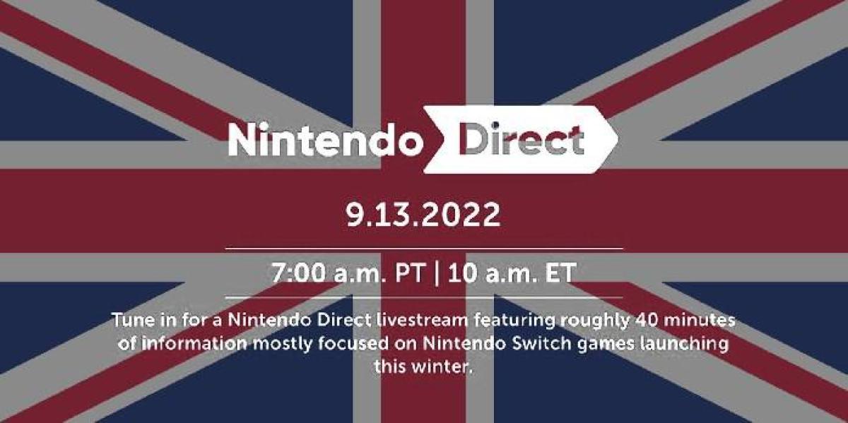 Nintendo UK não exibirá a apresentação direta de 13 de setembro