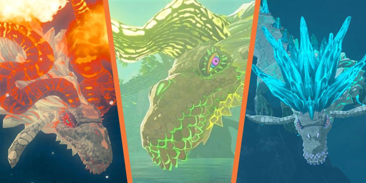 Os três dragões de The Legend of Zelda: Breath of the Wild