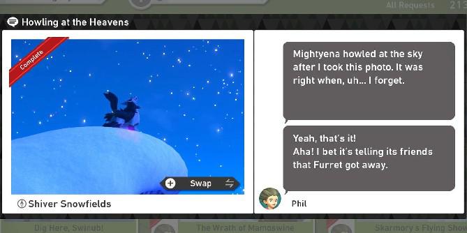 Novo Pokemon Snap: todos os pedidos em Shiver Snowfields (noite) e como completá-los