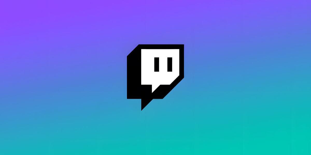 Logo Twitch sobre um fundo multicolorido
