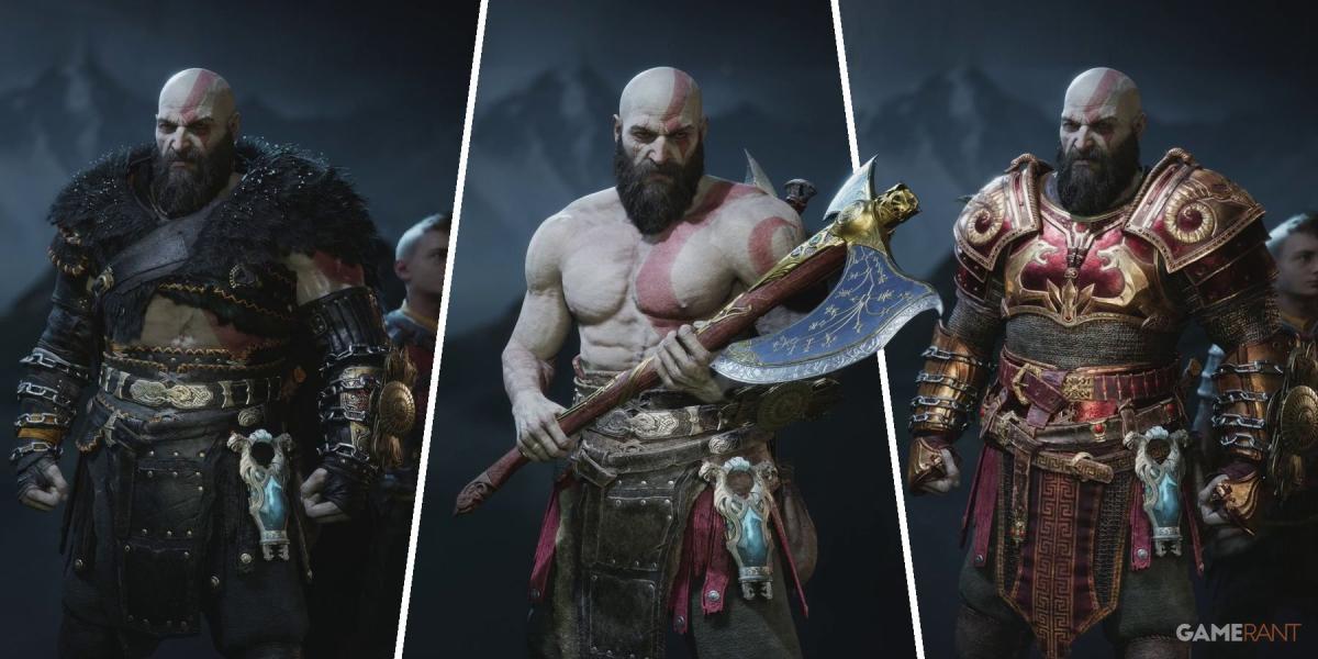 Algumas das novas armaduras do modo New Game Plus de God of War Ragnarok