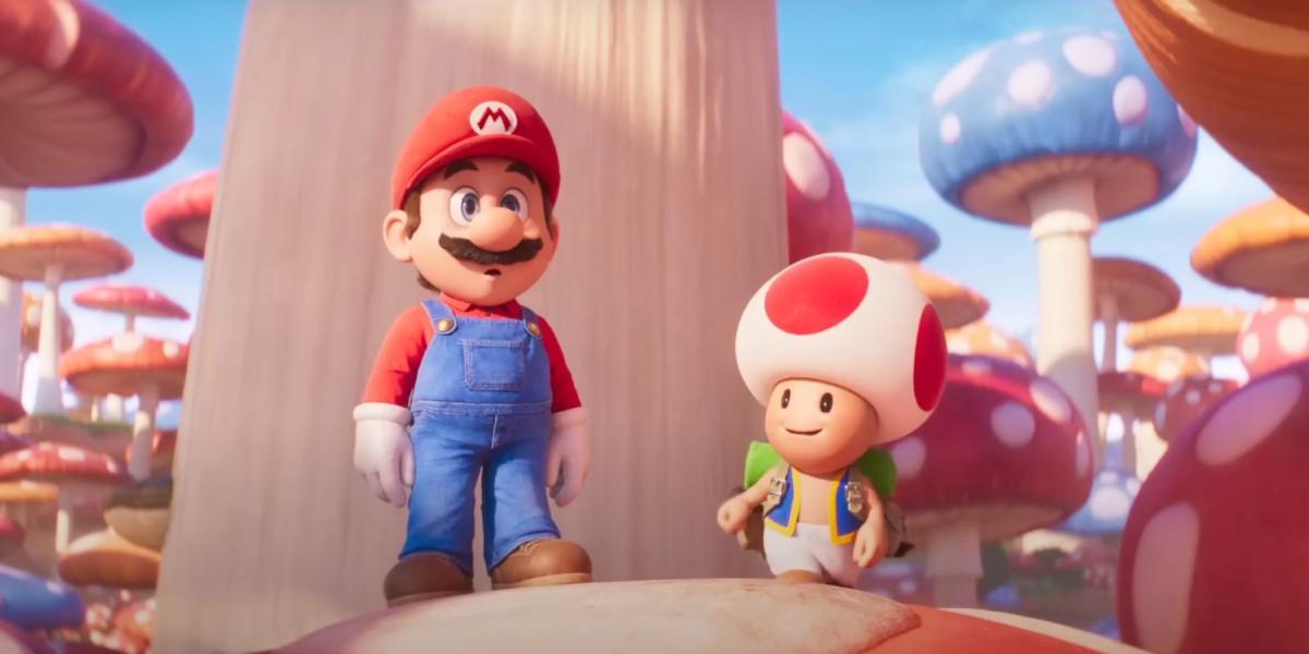 Cogumelos altos de Mario e Toad no filme Super Mario Bros.