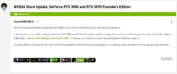 Nvidia para de vender RTX 3080 e 3090 Founders Editions em sua loja