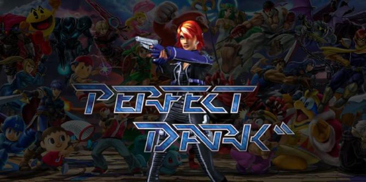 O caso de Super Smash Bros. Ultimate para adicionar Joanna Dark de Perfect Dark como DLC