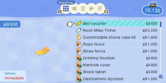 O que é um voucher de Bell em Animal Crossing: New Horizons?