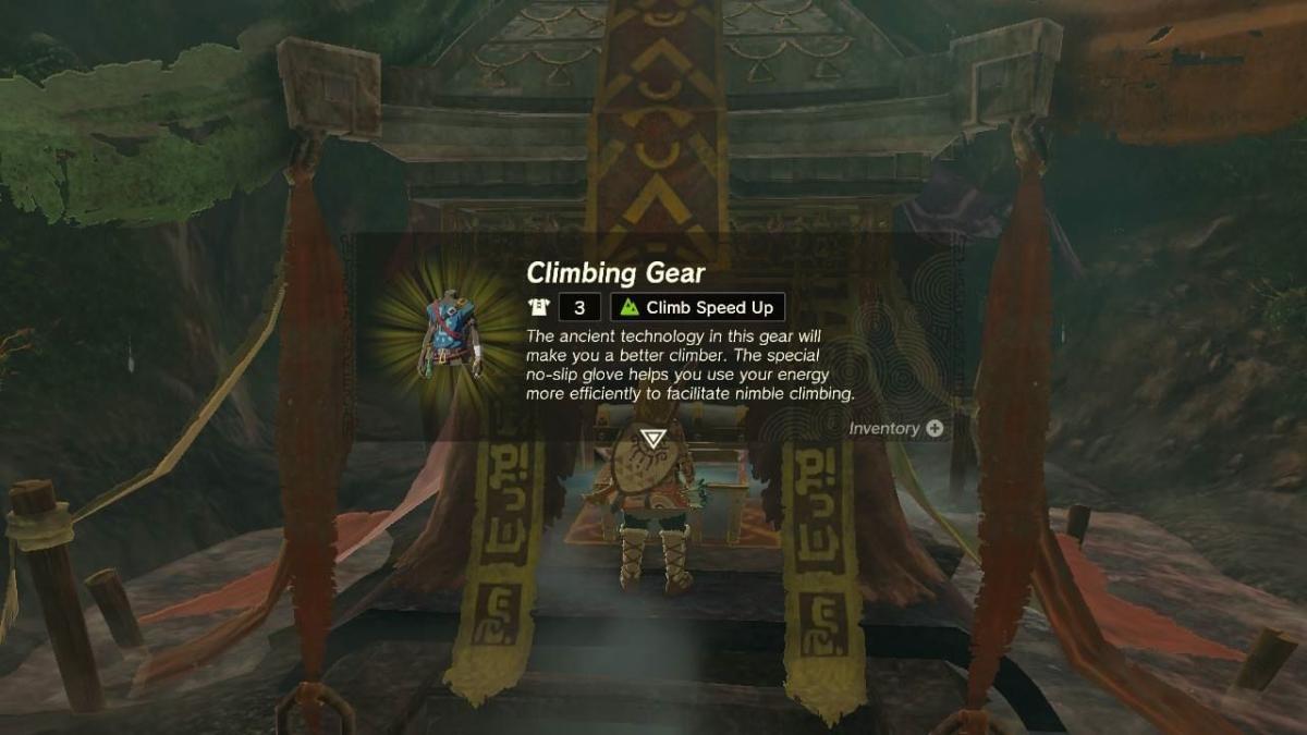 Item de armadura Escalada em Legend of Zelda Tears of the Kingdom.