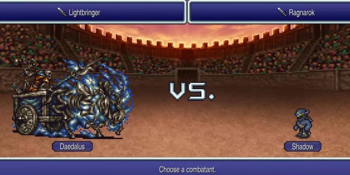 Shadow luta contra Daedalus em Final Fantasy 6