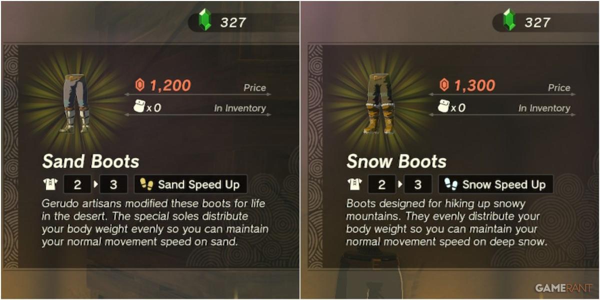 preço de botas de areia loz totk botas de neve