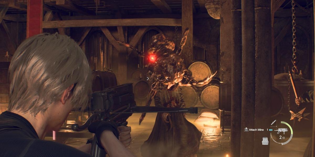 Resident Evil 4 Remake lançador de parafusos minas acopláveis