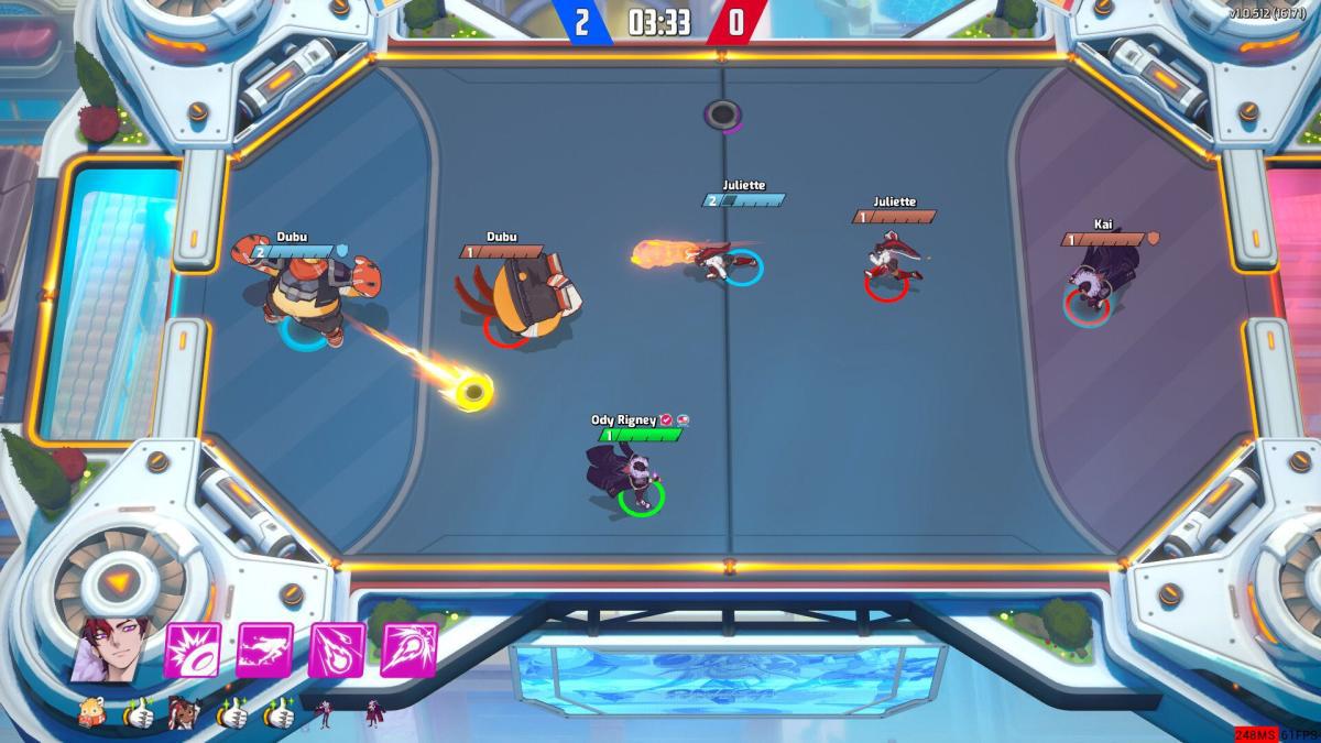 Captura de tela da jogabilidade de Omega Strikers