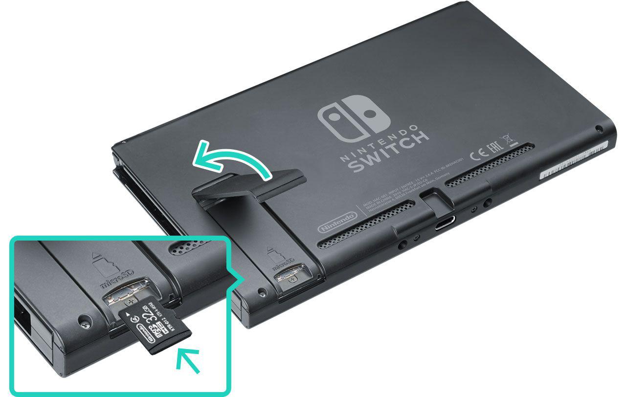 Onde está o slot para cartão Micro SD do Nintendo Switch?