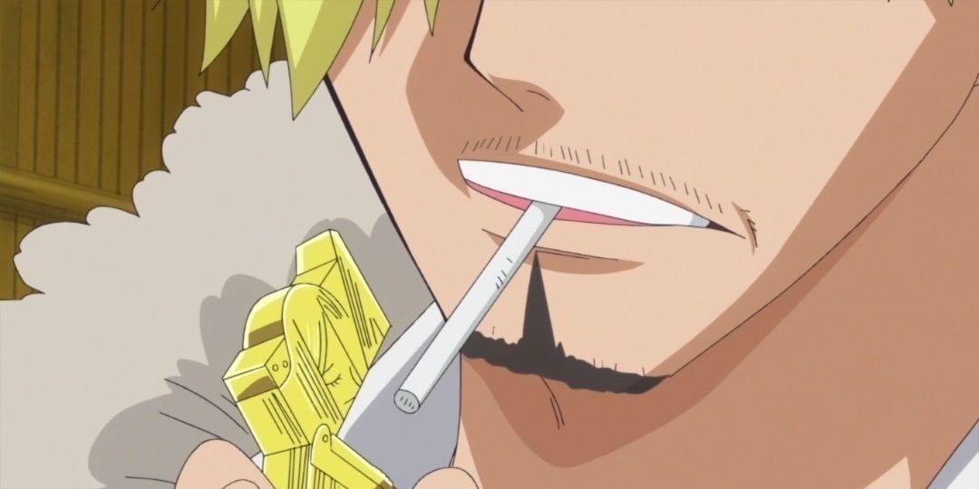 Sanji acendendo seu cigarro