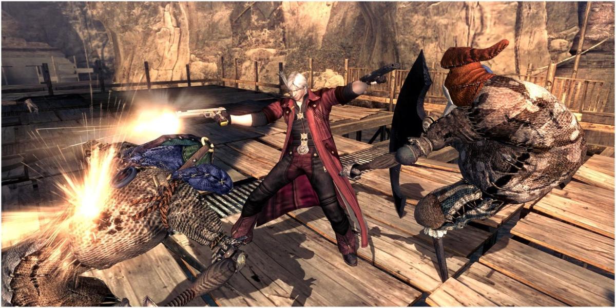 Devil May Cry 4 Special Edition Dante empunhando duas pistolas
