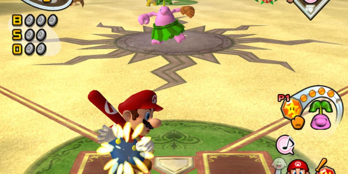 Uma Pianta arremessando em Mario