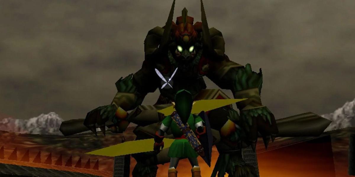 Link e Navi diante do Rei Demônio Ganon no final de Ocarina of Time