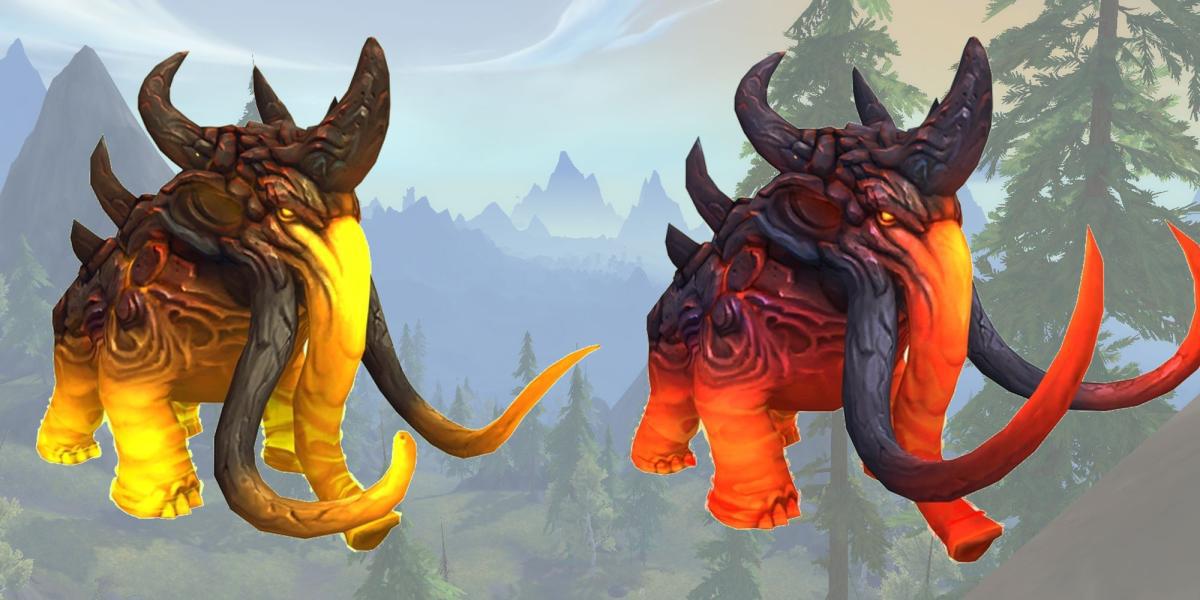 Magmammoths como visto em World of Warcraft Dragonflight