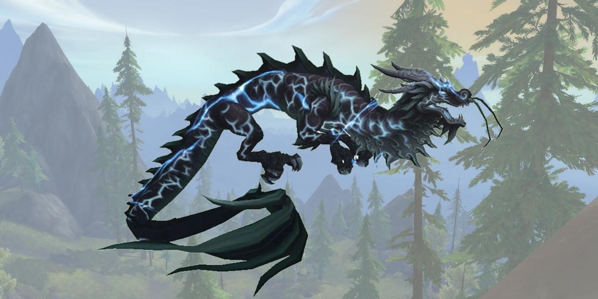 Thundering Black Cloud Serpent como visto em World of Warcraft Dragonflight