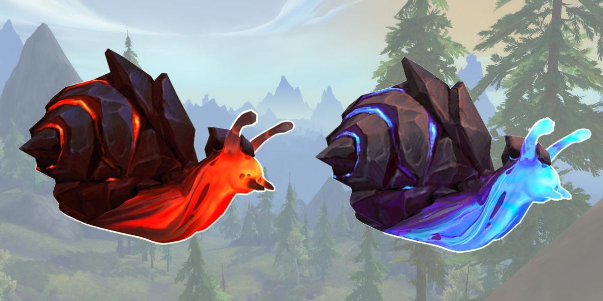 Magmasnails como visto em World of Warcraft Dragonflight