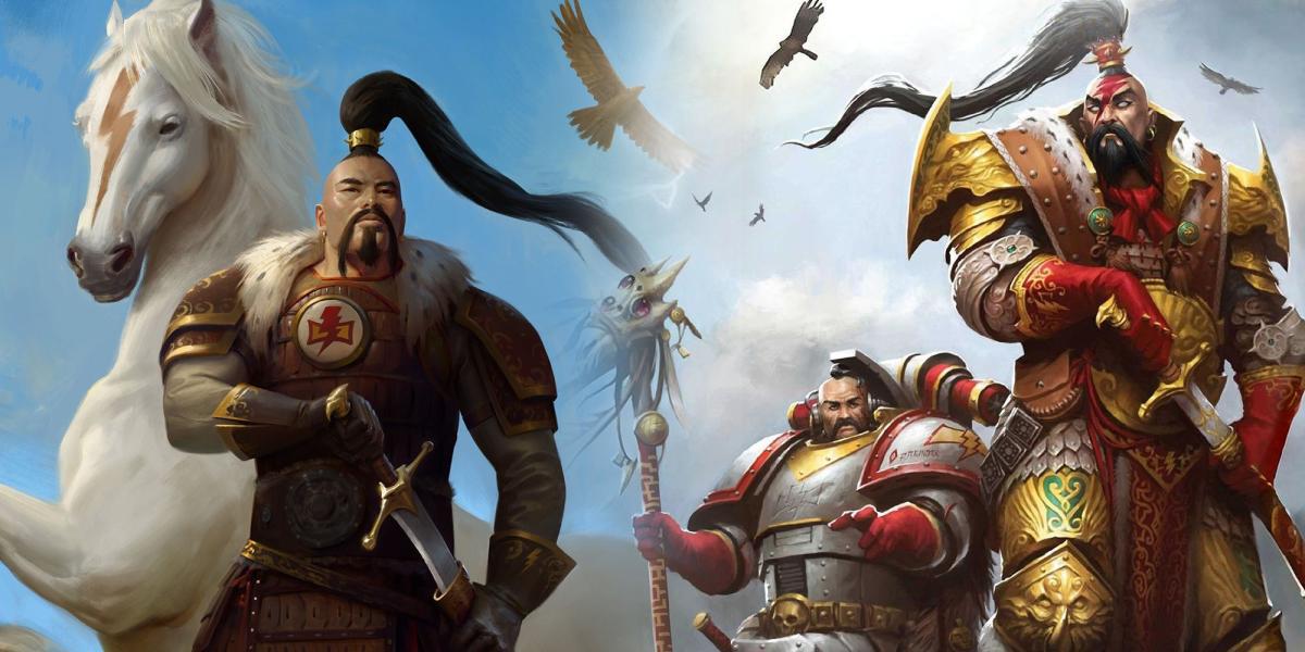 Warhammer 40k - Duas obras de arte de Jaghatai Khan em campo