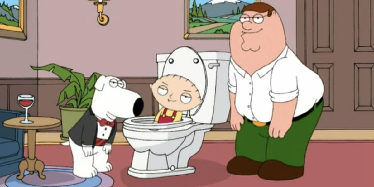 Captura de tela de Family Guy Brian Stewie Peter durante a música FFC