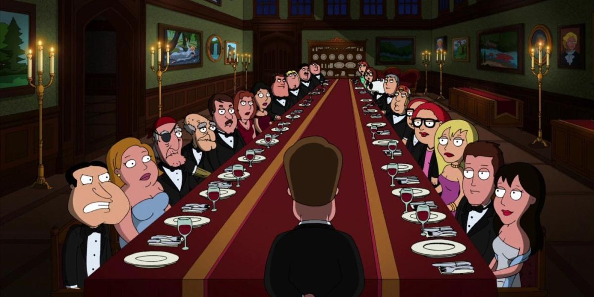 Captura de tela de Family Guy Jantar durante e então houve menos episódio