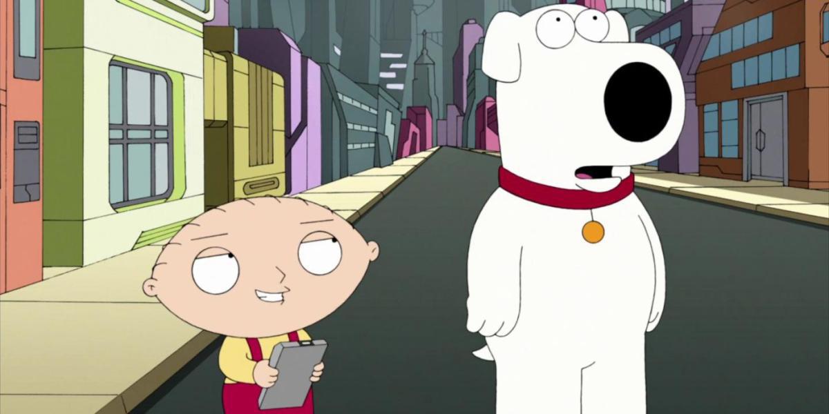 Captura de tela de Family Guy Stewie e Brian no caminho para o multiverso