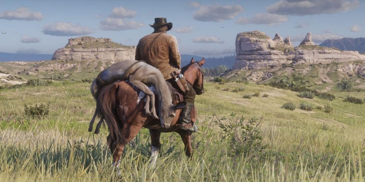 Leia Dead Redemption 2 - cavalgando em um campo