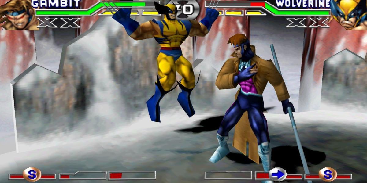Wolverine e Gambit lutando