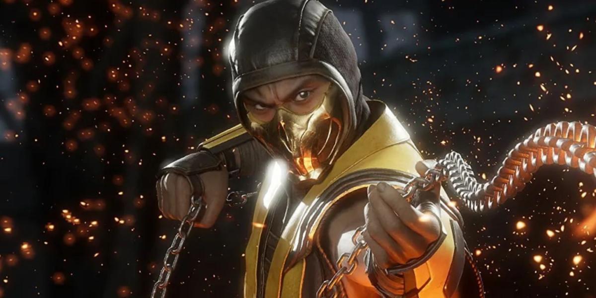 Detalhe do Scorpion de Mortal Kombat 11