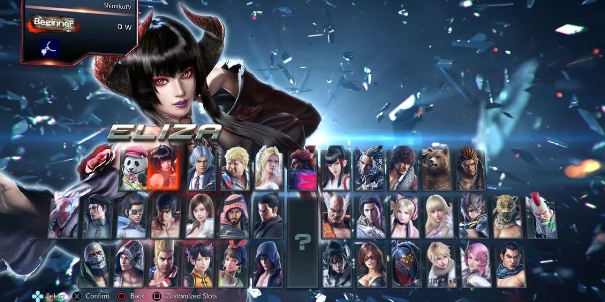 Tekken 7 tela de seleção de personagem