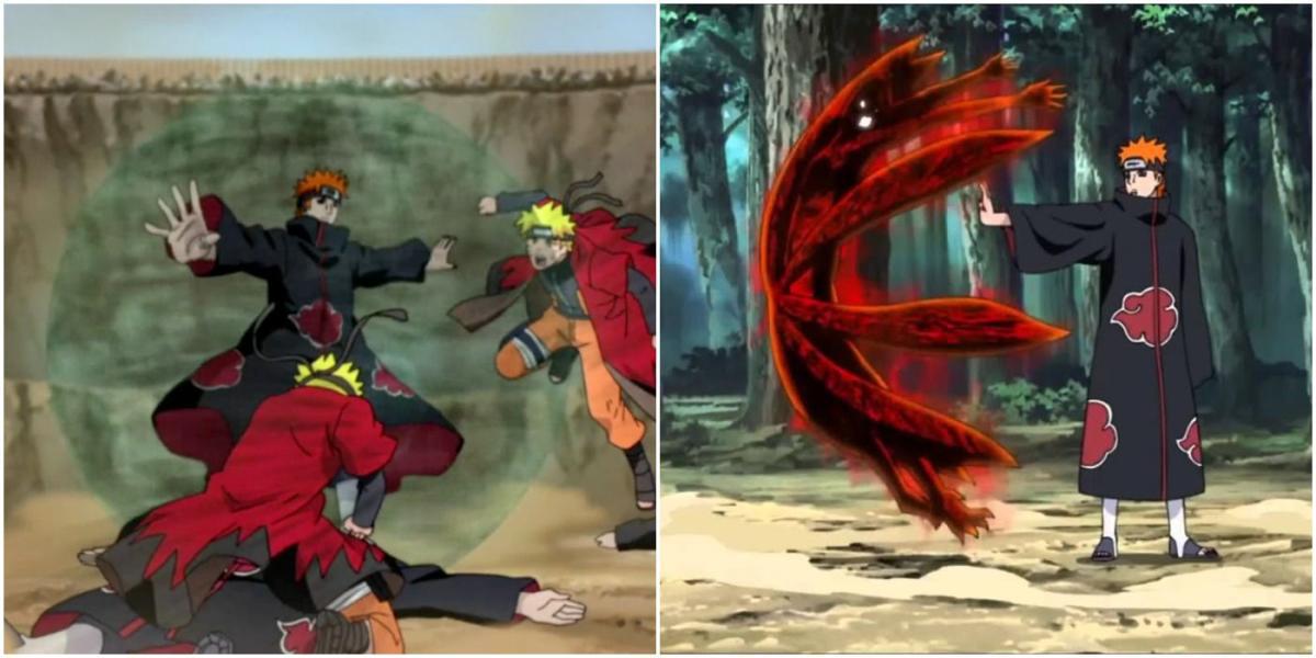 Dor usando Shinra Tensei em Naruto e 6-Caudas