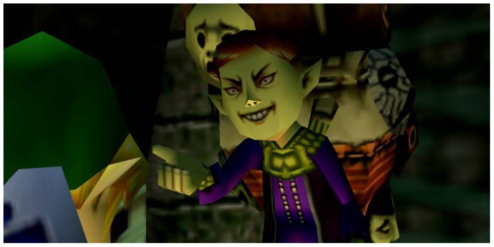 O feliz vendedor de máscaras em The Legend of Zelda: Majora's Mask